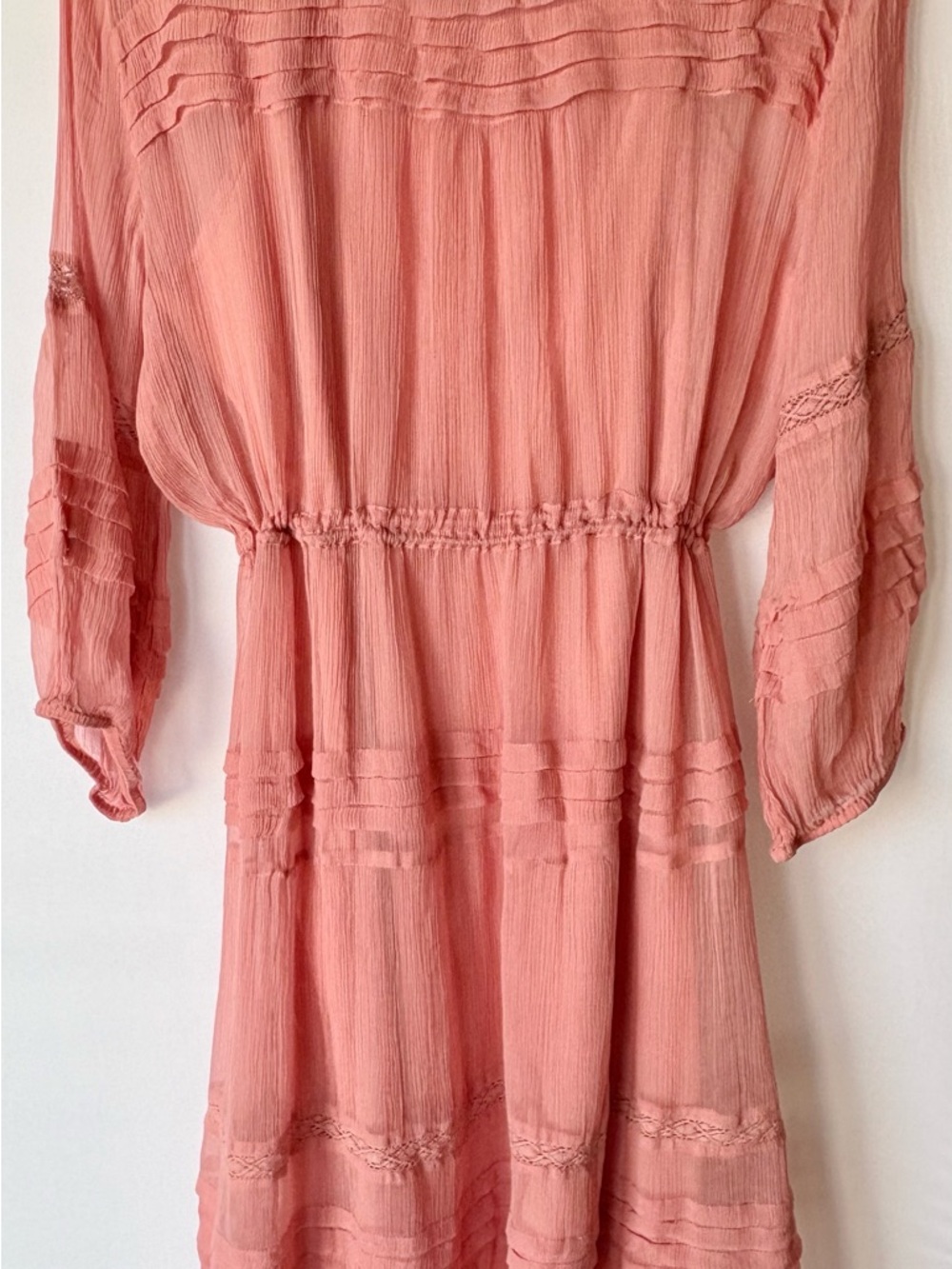 Sundance Dusty Rose Tiered Chiffon Midi Dress - Picture 5 of 7